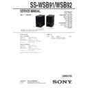 Sony BDV-E300, BDV-E500W, BDV-E800W, BDV-E801, BDV-T10, BDV-T11, SS-WSB91, SS-WSB92 Service Manual