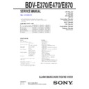 Sony BDV-E370 Service Manual