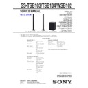 Sony BDV-E470, BDV-E570, BDV-E870, BDV-T57, SS-TSB103, SS-TSB104, SS-WSB102 Service Manual