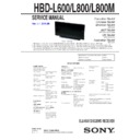 Sony BDV-L600, BDV-L800, BDV-L800M, HBD-L600, HBD-L800, HBD-L800M Service Manual