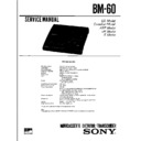 Sony BM-60 Service Manual