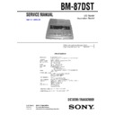 Sony BM-87DST Service Manual