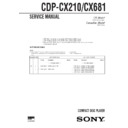 cdp-cx210, cdp-cx681, sen-r4900 service manual