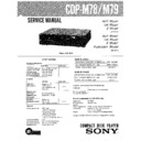 Sony CDP-M78, CDP-M79 Service Manual