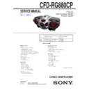 Sony CFD-RG880CP Service Manual