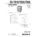 Sony CHC-TB10, CHC-TB20, SS-TB10, SS-TB20, SS-TB50 Service Manual