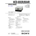 Sony CMT-BX3R, CMT-BX4R, HCD-BX3R, HCD-BX4R Service Manual
