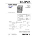 Sony CMT-CP505MD, HCD-CP505 Service Manual