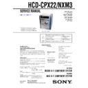 Sony CMT-CPX22, HCD-CPX22, HCD-NXM3, MHC-NXM3 Service Manual