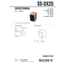 Sony CMT-DX2D, SS-DX2D Service Manual