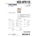 Sony CMT-HPX11D, HCD-HPX11D Service Manual