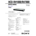 Sony DAR-RH1000, DAR-RH7000, HCD-RH1000, HCD-RH7000 Service Manual