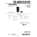 Sony DAR-X1R, DAV-X1V, SS-WSX1V, SS-X1VF Service Manual