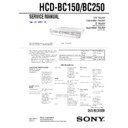 Sony DAV-BC150, DAV-BC250, HCD-BC150, HCD-BC250 Service Manual