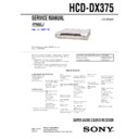 Sony DAV-DX375, HCD-DX375 Service Manual