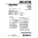 Sony DAV-DZ100 Service Manual
