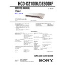 Sony DAV-DZ100K, HCD-DZ100K, HCD-DZ500KF Service Manual