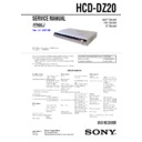 Sony DAV-DZ20, HCD-DZ20 Service Manual