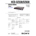 Sony DAV-DZ530, DAV-DZ630, HCD-DZ530, HCD-DZ630 Service Manual