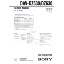 Sony DAV-DZ530, DAV-DZ630 Service Manual