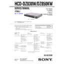 Sony DAV-DZ830W, DAV-DZ850KW, HCD-DZ830W, HCD-DZ850KW Service Manual