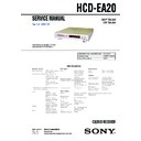 Sony DAV-EA20, HCD-EA20 Service Manual