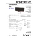Sony DAV-F200, DAV-F500, HCD-F200, HCD-F500 Service Manual