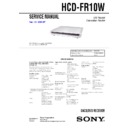 Sony DAV-FR10W, HCD-FR10W Service Manual