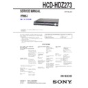 Sony DAV-HDZ273, HCD-HDZ273 Service Manual
