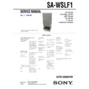 Sony DAV-LF1, SA-WSLF1 Service Manual