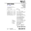Sony DAV-LF1 Service Manual