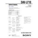 Sony DAV-LF10 Service Manual