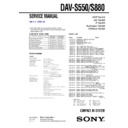 Sony DAV-S550, DAV-S880 Service Manual