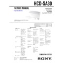 Sony DAV-SA30, HCD-SA30 Service Manual