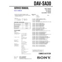 Sony DAV-SA30 Service Manual