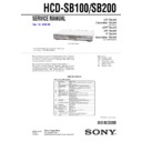 Sony DAV-SB100, DAV-SB200, HCD-SB100, HCD-SB200 Service Manual
