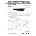 Sony DAV-TZ100, DAV-TZ200, DAV-TZ300, HCD-TZ100, HCD-TZ200, HCD-TZ300 Service Manual