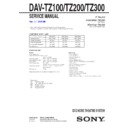 Sony DAV-TZ100, DAV-TZ200, DAV-TZ300 Service Manual