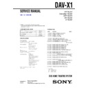 Sony DAV-X1 Service Manual