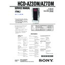 Sony DHC-AZ3DM, DHC-AZ7DM, HCD-AZ3DM, HCD-AZ7DM Service Manual