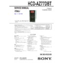 Sony DHC-AZ77DBT, HCD-AZ77DBT Service Manual