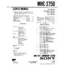 Sony DXA-H2750, MHC-2750 Service Manual