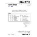 Sony DXA-WZ50, MHC-WZ50 Service Manual