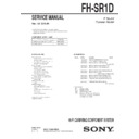 Sony FH-SR1D Service Manual