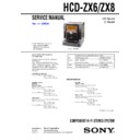 Sony FST-ZX6, FST-ZX8, HCD-ZX6, HCD-ZX8, LBT-ZX6, LBT-ZX8 Service Manual