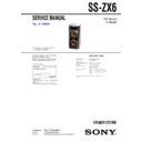 Sony FST-ZX6, LBT-ZX6, SS-ZX6 Service Manual