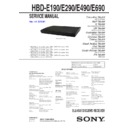 Sony HBD-E190, HBD-E290, HBD-E490, HBD-E690 Service Manual