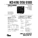 hcd-a190, hcd-d150, hcd-g1000 service manual