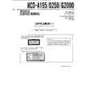 Sony HCD-A195, HCD-D250, HCD-G2000 Service Manual