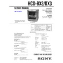 Sony HCD-BX3, HCD-DX3, MHC-BX3, MHC-DX3 Service Manual
